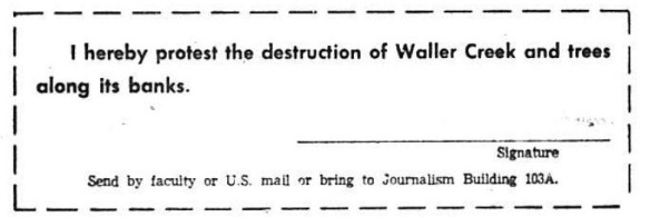 DT Oct 22 1969.Waller Creek Protest slip