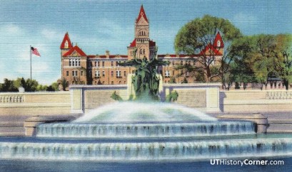 Old Main and Littlefield Fountain.1934