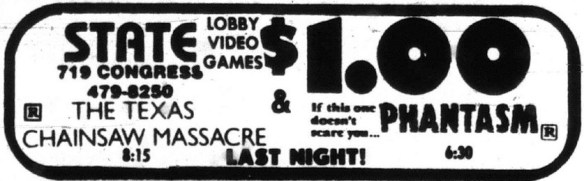 Texas Chainsaw Massacre Ad.State Theater