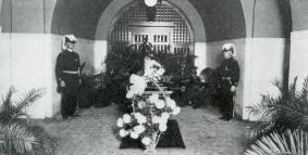 Littlefield Casket in Battle Hall.1920