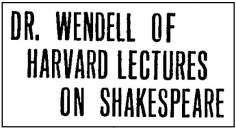 Dr Wendell Lecture