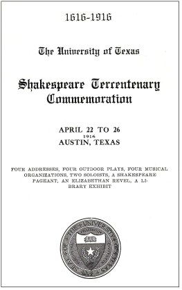 Program Cover.Shakespeare Tercentary